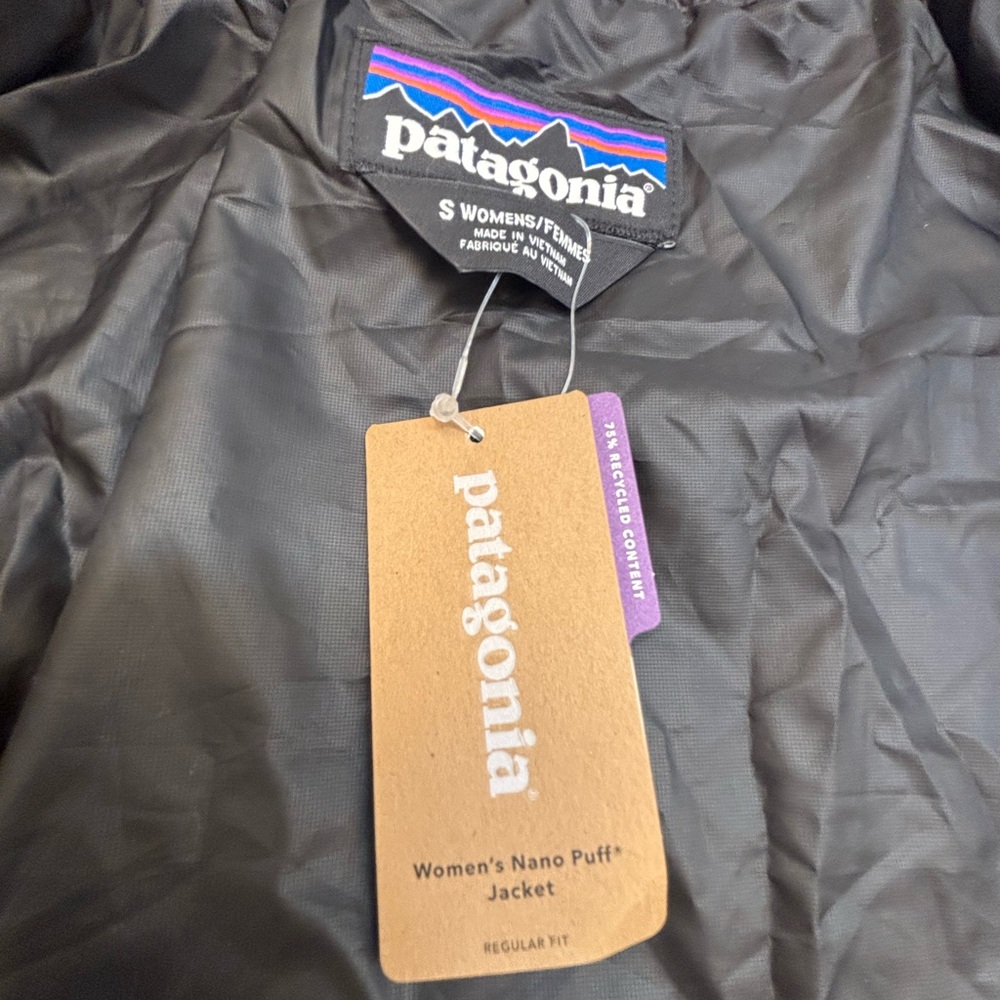NWT Patagonia Nano Puff Jacket Womens Small Black ACG Corporate Logo - Picture 9 of 10